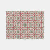 Floral Boho Pattern in Red, Pink & Teal Fleecedecke (Vorderseite (Horizontal))