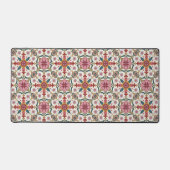 Floral Boho Pattern in Red, Pink & Teal Schreibtischunterlage (Vorderseite)