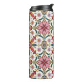 Floral Boho Pattern in Red, Pink & Teal Thermosbecher (Nach links gedreht)