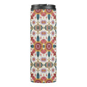 Floral Boho Pattern in Red, Pink & Teal Thermosbecher (Rückseite)