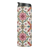 Floral Boho Pattern in Red, Pink & Teal Thermosbecher (Nach rechts gedreht)