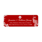 Floral Boho Peacock Elegant Asian Wedding Address (Vorne)