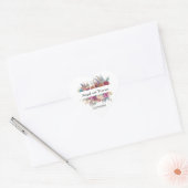 Floral Boho Personalisiert Trendy Gastgeschenk Hoc Herz-Aufkleber (Umschlag)