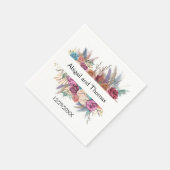 Floral Boho Personalisiert Trendy Wedding Serviette (Ecke)