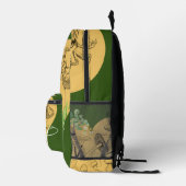 Floral-Boho-Pilze und Froschmonogramm Bedruckter Rucksack (Rechts)