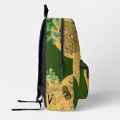 Floral-Boho-Pilze und Froschmonogramm Bedruckter Rucksack (Links)
