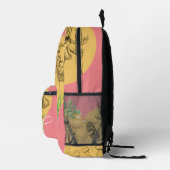 Floral-Boho-Pilze und Froschmonogramm Bedruckter Rucksack (Rechts)