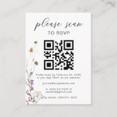 Floral Boho QR Code Floral Wedding RSVP Begleitkarte (Vorderseite)
