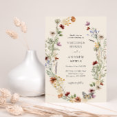 Floral Boho QR Code Hochzeit Einladung