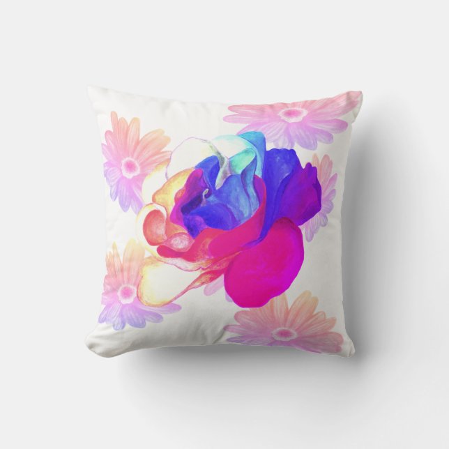 Floral Boho Rainbow of Color Kissen (Vorderseite)
