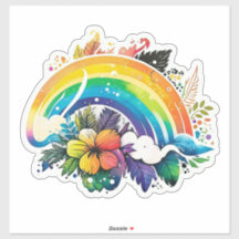 Floral Boho Regenbogenaufkleber