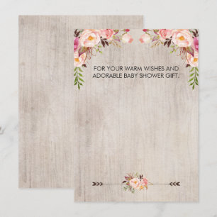 Floral Boho Rustikale Babyparty Dankeskarten Mädch Einladung