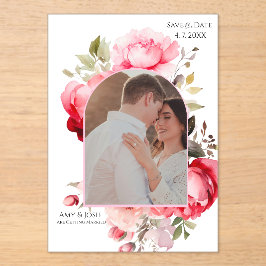 Floral Boho Save the Date Invitations  Acryleinladungen