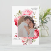 Floral Boho Save the Date Invitations  Einladung (Stehend Vorderseite)