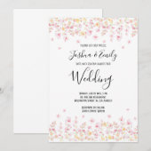 Floral Boho Sommer Bohemische Hochzeitseinladung Einladung (Vorne/Hinten)