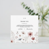 Floral boho Sommer einfach Dankeskarte (Stehend Vorderseite)