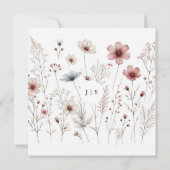 Floral boho Sommer einfach Dankeskarte (Rückseite)