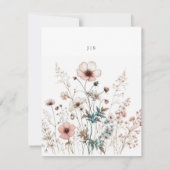Floral boho Sommer einfach RSVP Karte (Rückseite)