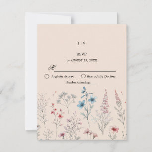 Floral boho Sommer einfach RSVP Karte