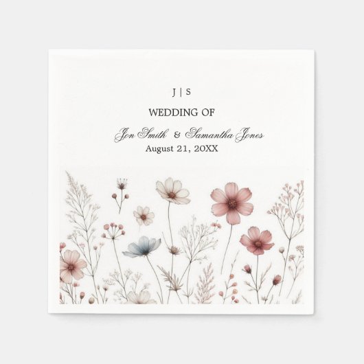 Floral boho Sommer einfach Serviette (Vorderseite)