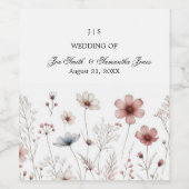 Floral boho Sommer einfach Weinetikett (Einzelnes Label)