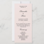 Floral boho Sommer einfaches Hochzeitsprogramm (Vorderseite)