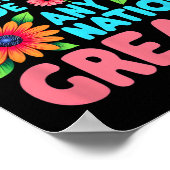 Floral Boho Stil Hass nie machte irgendeine Nation Poster (Ecke)