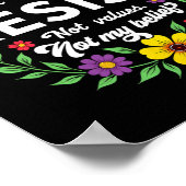 Floral Boho Style Resist Trump nicht mein Präsiden Poster (Ecke)