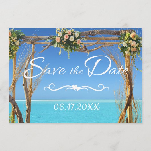 Floral Boho Summer Beach Hochzeit Save the Date (Vorderseite)