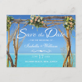 Floral Boho Summer Beach Hochzeit Save the Date Ankündigungspostkarte