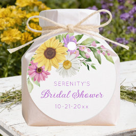 Floral Boho Sunflower Daisy Bridal Shower Geschenkanhänger