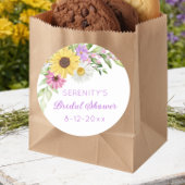 Floral Boho Sunflower Daisy Bridal Shower Runder Aufkleber