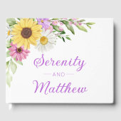Floral Boho Sunflower Daisy Wildflowers Wedding Gästebuch (Vorderseite)