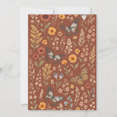 Floral Boho Terracotta Wedding Einladung (Rückseite)