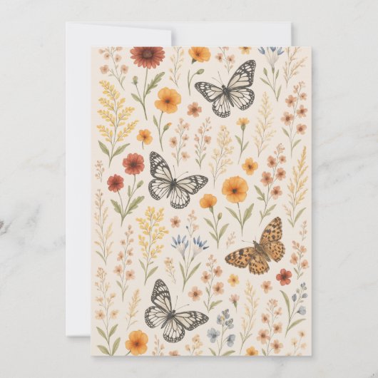 Floral Boho Terracotta Wedding Einladung (Rückseite)