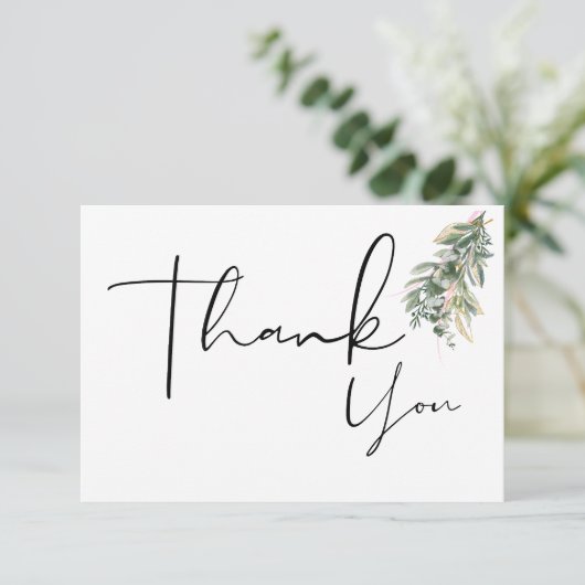 Floral Boho Thank You Cards Dankeskarte (Stehend Vorderseite)