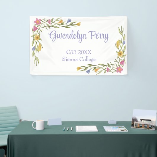 Floral Boho Uni-Abschluß Party Banner (Messeveranstaltung)