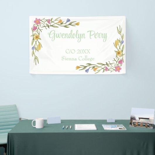 Floral Boho Uni-Abschluß Party Banner (Messeveranstaltung)