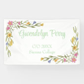 Floral Boho Uni-Abschluß Party Banner (Horizontal)