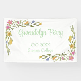 Floral Boho Uni-Abschluß Party Banner
