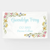 Floral Boho Uni-Abschluß Party Banner (Horizontal)