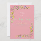 Floral Boho Uni-Abschluß Party Einladung (Rückseite)