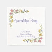 Floral Boho Uni-Abschluß Party Einladung Serviette (Vorderseite)