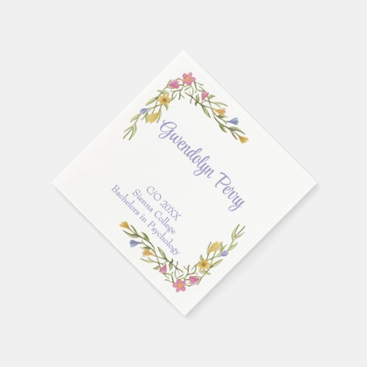 Floral Boho Uni-Abschluß Party Einladung Serviette (Ecke)