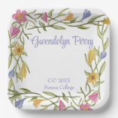 Floral Boho Uni-Abschluß Party Pappteller (Vorderseite)