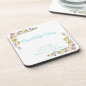 Floral Boho Uni-Abschluß Party Plastik Getränkeuntersetzer (Linke Seite)