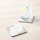 Floral Boho Uni-Abschluß Party Plastik Getränkeuntersetzer (Rechte Seite)