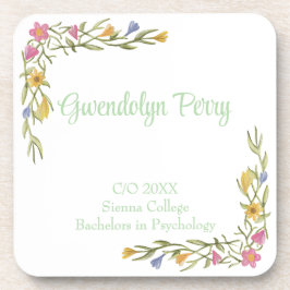 Floral Boho Uni-Abschluß Party Plastik Getränkeuntersetzer