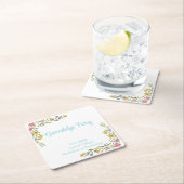 Floral Boho Uni-Abschluß Party Rechteckiger Pappuntersetzer (Vor Ort)