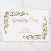 Floral Boho Uni-Abschluß Party Schaumweinetikett (Einzelnes Label)